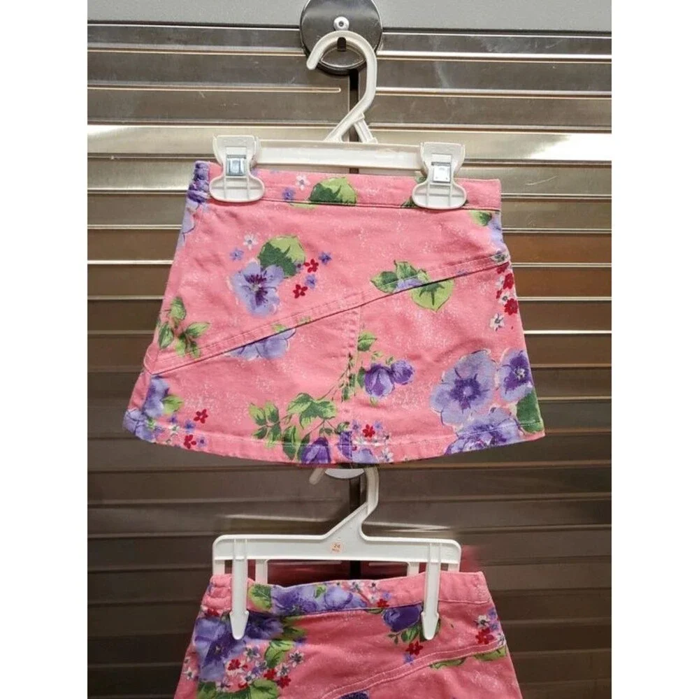 Twins! 2 Matching Floral Pink Skirts